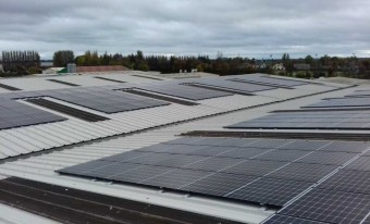 Newly installed solar panels on the roof of a building