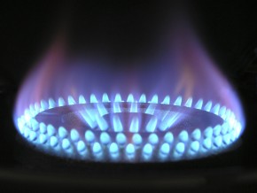 a gas ring on a cooking hob